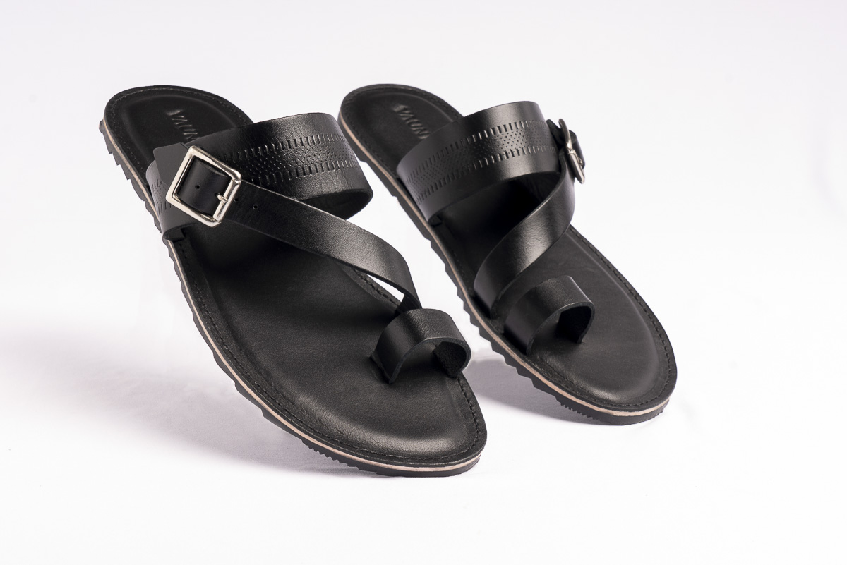Italian Leather Slides | Mustard Flat Sandals | Ma'am Los Angeles
